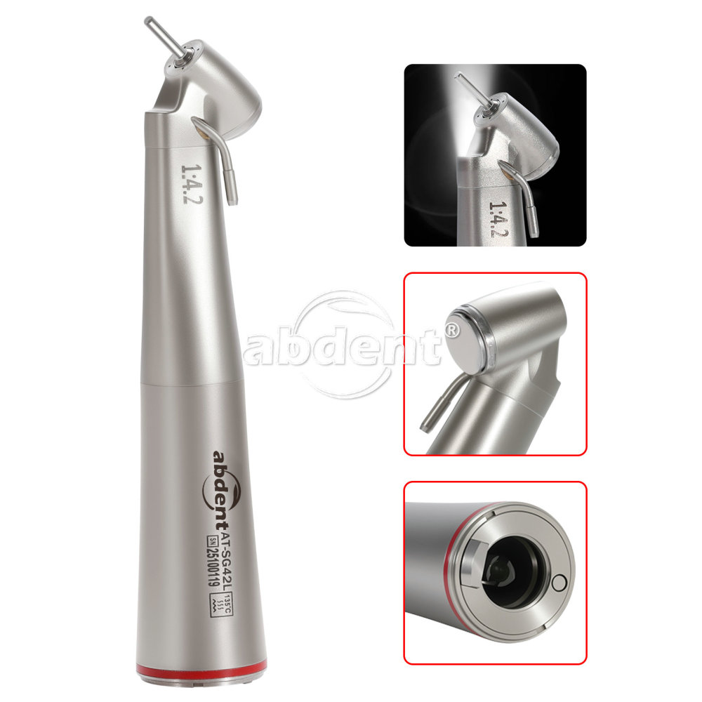 abdent Brand Dental 1:4.2 Increasing Handpiece 45 Degree Fiber Optic Electric Contra Angle internal/External