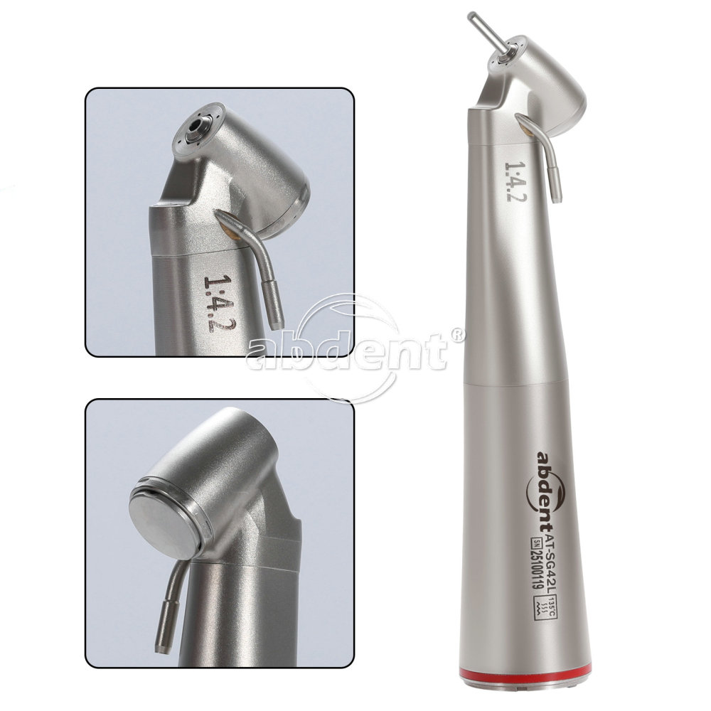 abdent Brand Dental 1:4.2 Increasing Handpiece 45 Degree Fiber Optic Electric Contra Angle internal/External
