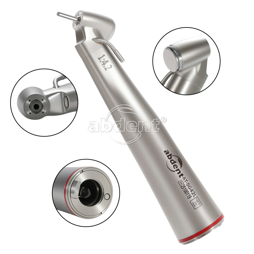 abdent Brand Dental 1:4.2 Increasing Handpiece 45 Degree Fiber Optic Electric Contra Angle internal/External