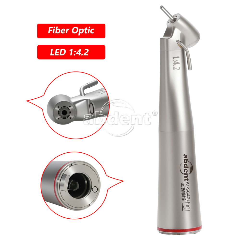 abdent Brand Dental 1:4.2 Increasing Handpiece 45 Degree Fiber Optic Electric Contra Angle internal/External