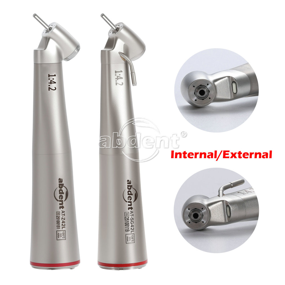 abdent Brand Dental 1:4.2 Increasing Handpiece 45 Degree Fiber Optic Electric Contra Angle internal/External