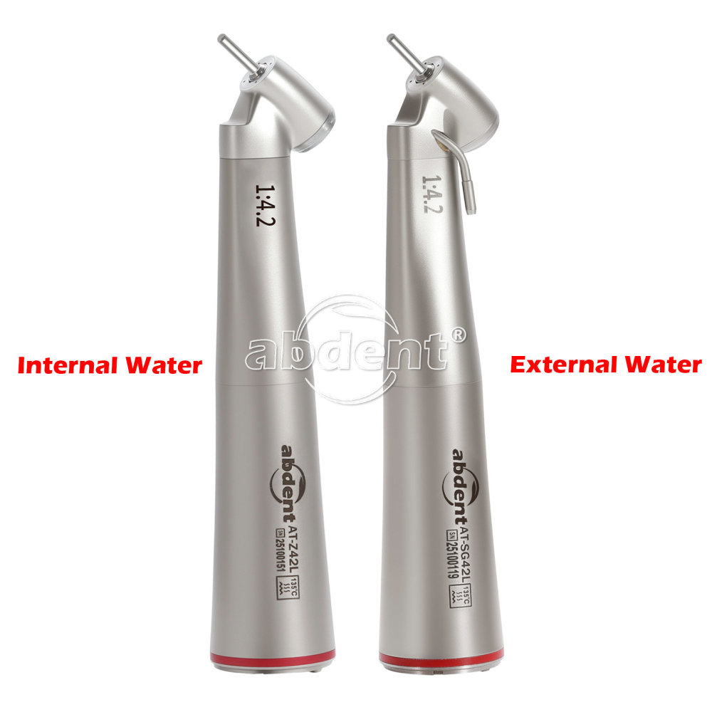 abdent Brand Dental 1:4.2 Increasing Handpiece 45 Degree Fiber Optic Electric Contra Angle internal/External