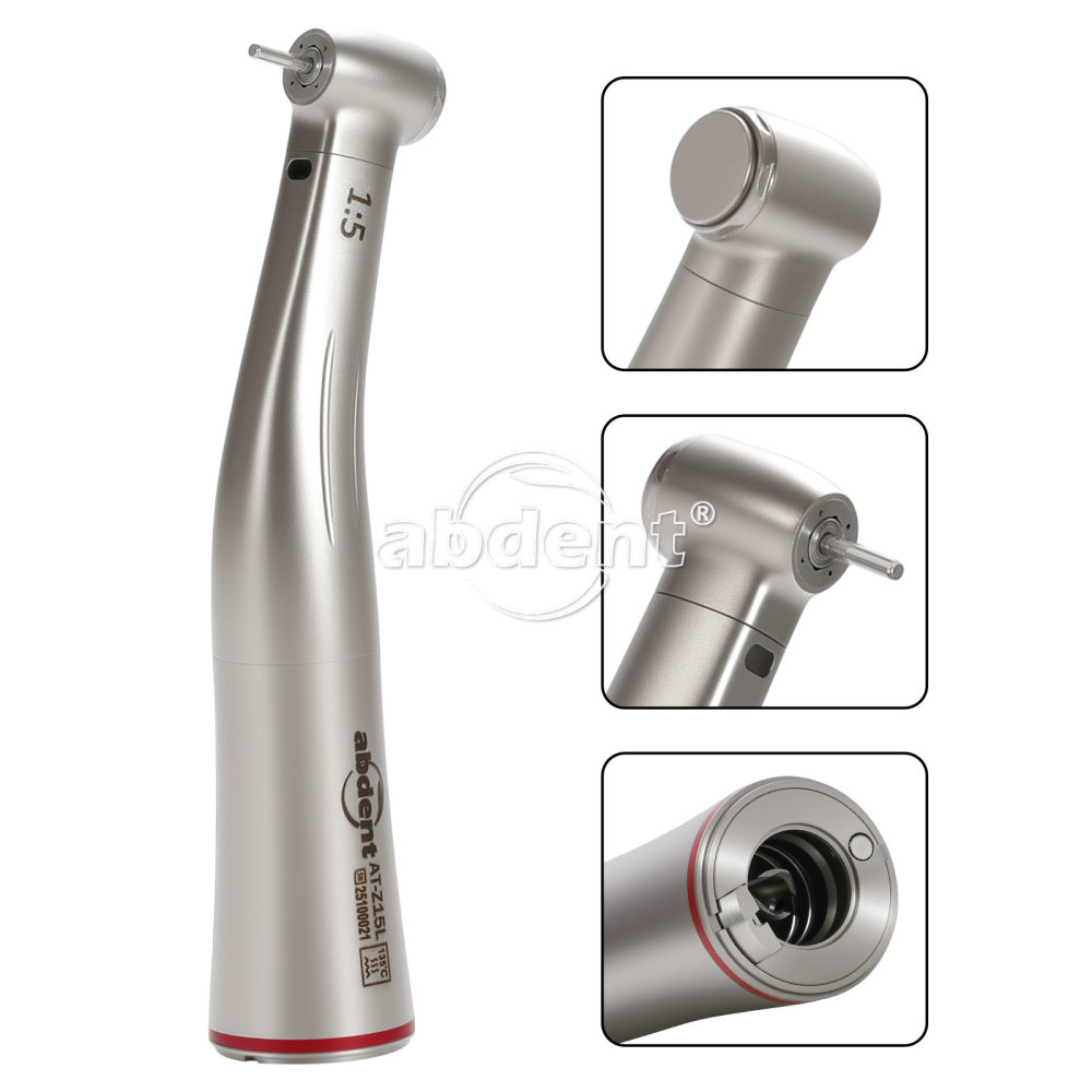 Upgrade Sandent brand Dental 1:5 Increasing LED Fiber Optic Electric Contra Angle Handpiece Standard/Mini head