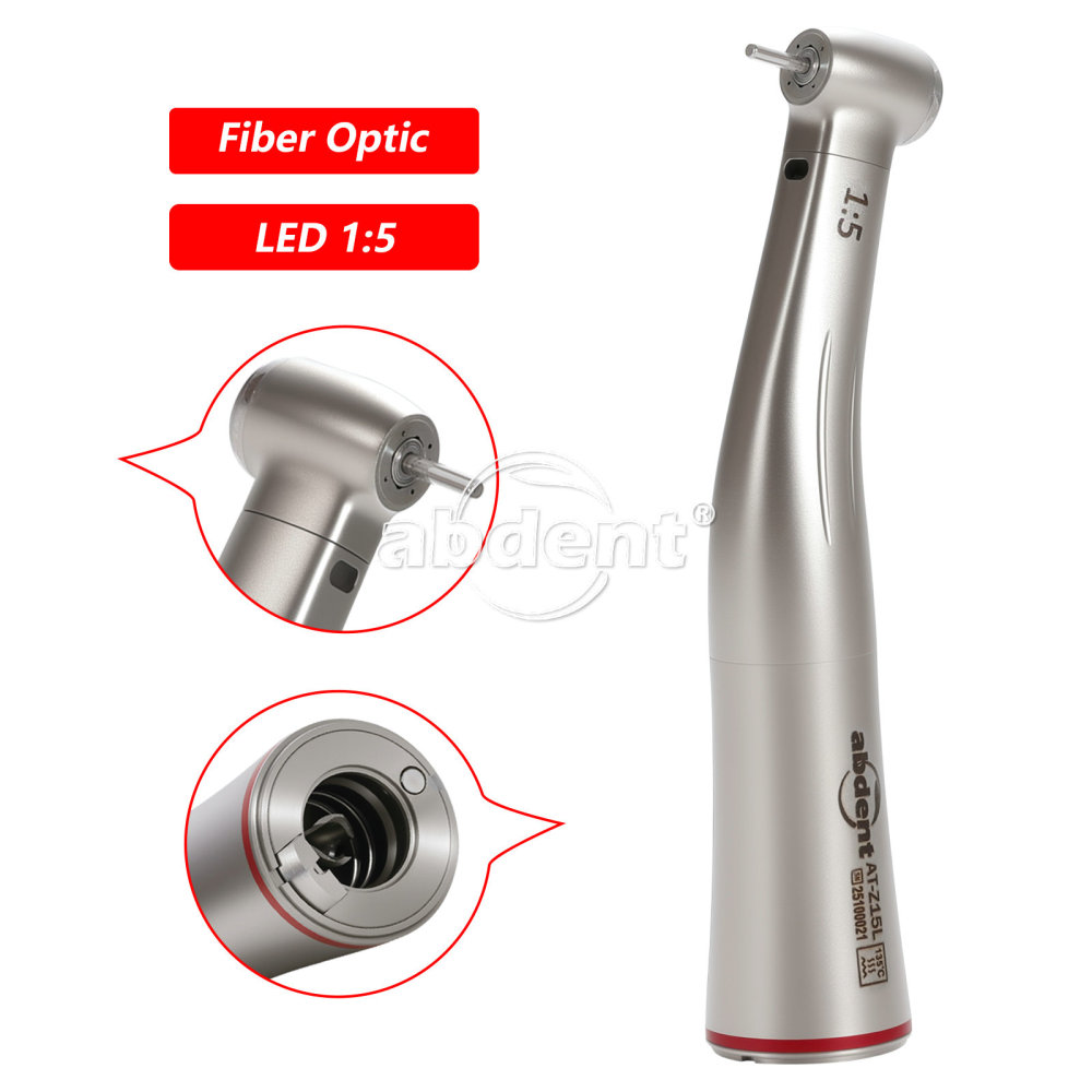 Upgrade Sandent brand Dental 1:5 Increasing LED Fiber Optic Electric Contra Angle Handpiece Standard/Mini head