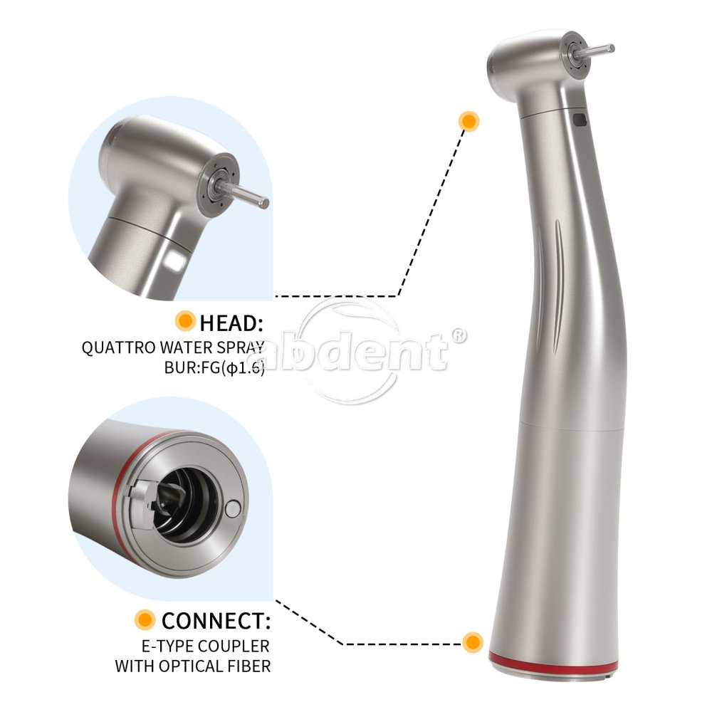 Upgrade Sandent brand Dental 1:5 Increasing LED Fiber Optic Electric Contra Angle Handpiece Standard/Mini head