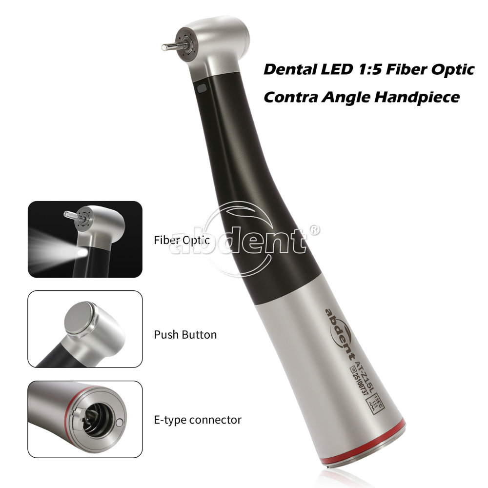 Upgrade Sandent brand Dental 1:5 Increasing LED Fiber Optic Electric Contra Angle Handpiece Standard/Mini head