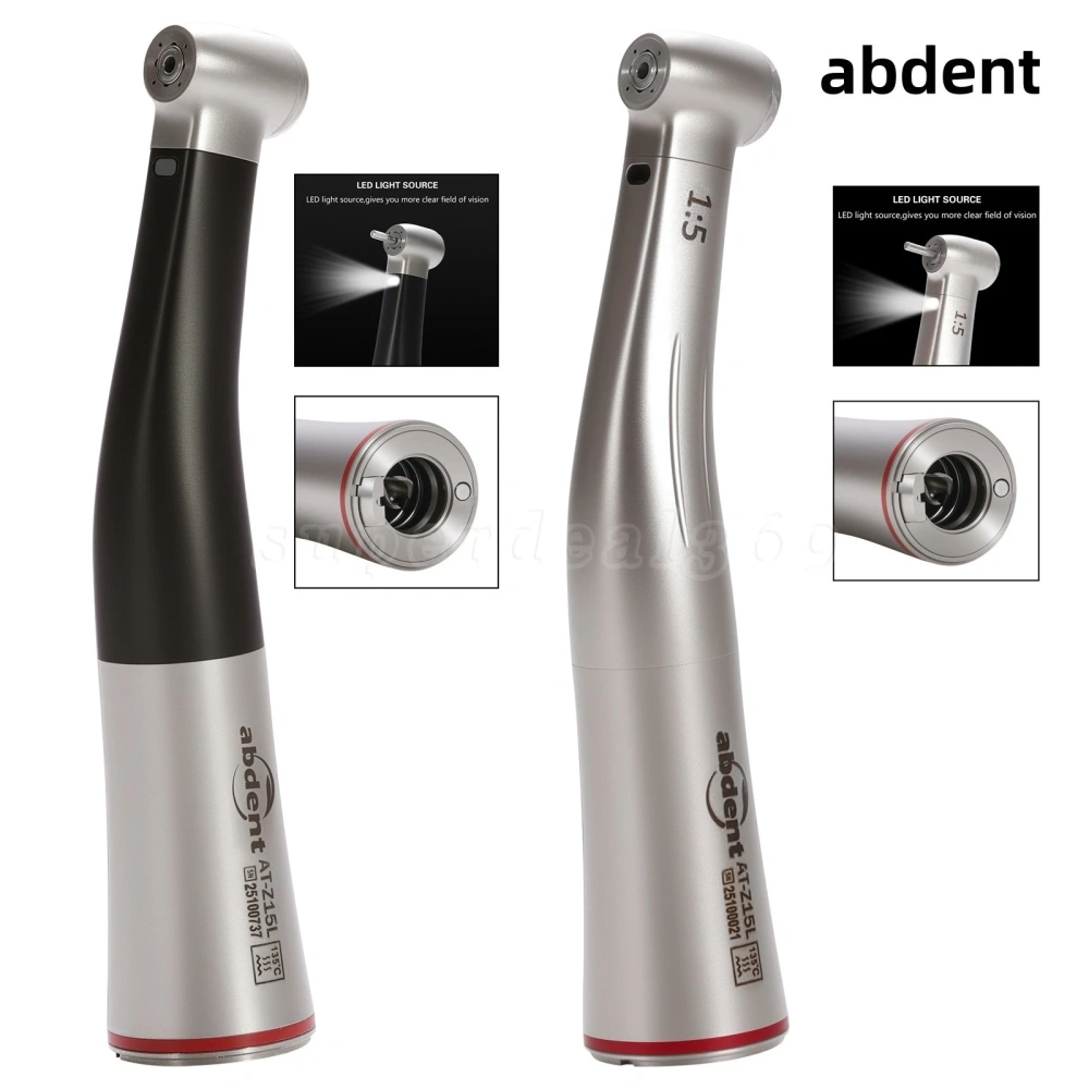 Upgrade Sandent brand Dental 1:5 Increasing LED Fiber Optic Electric Contra Angle Handpiece Standard/Mini head