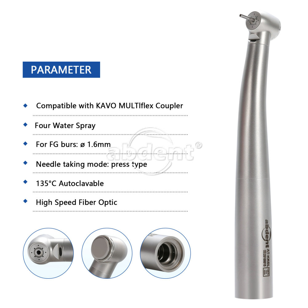 COXO Dental High Speed Air Turbine Fiber Optic Handpiece & 6H Coupler fit KaVo