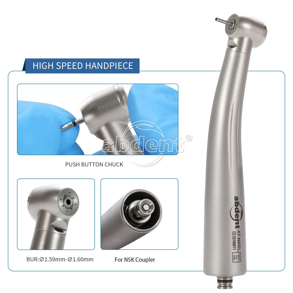 COXO Dental High Speed Air Turbine Fiber Optic Handpiece & 6H Coupler fit KaVo