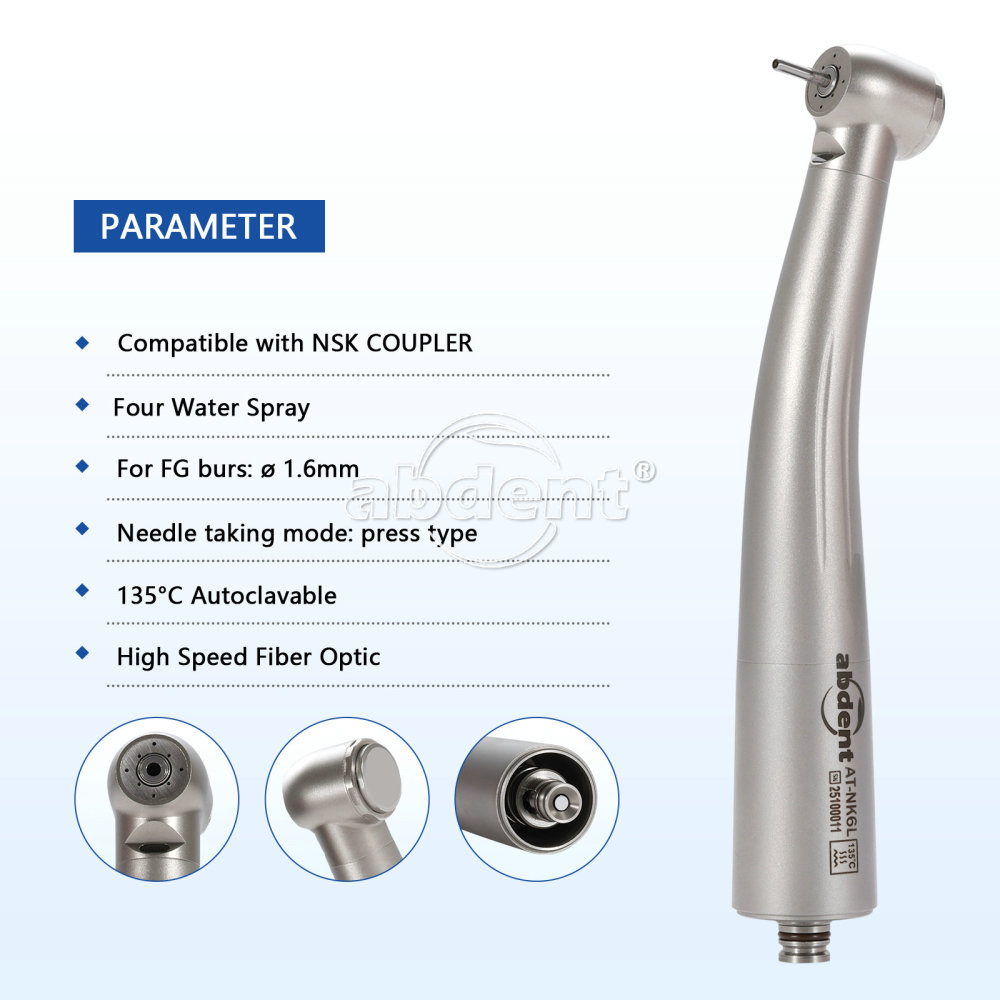 COXO Dental High Speed Air Turbine Fiber Optic Handpiece & 6H Coupler fit KaVo