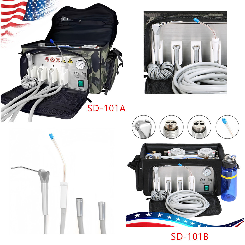 Portable Dental Delivery Unit with Air Compressor Suction System Backpack type