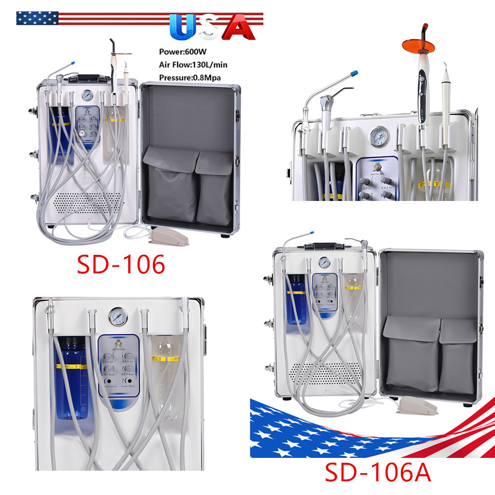 Portable Dental Delivery Unit with Air Compressor Suction System Mobile Box