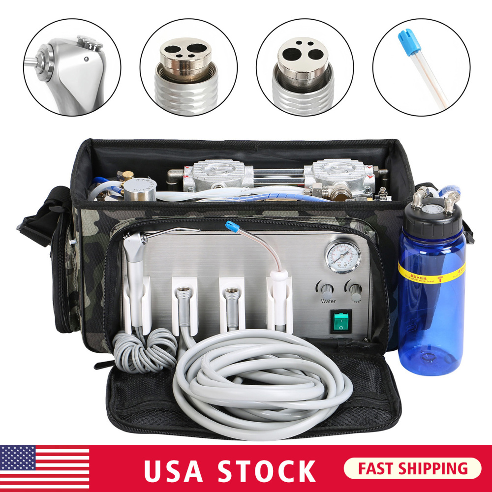 Portable Dental Delivery Unit with Air Compressor Suction System Backpack type