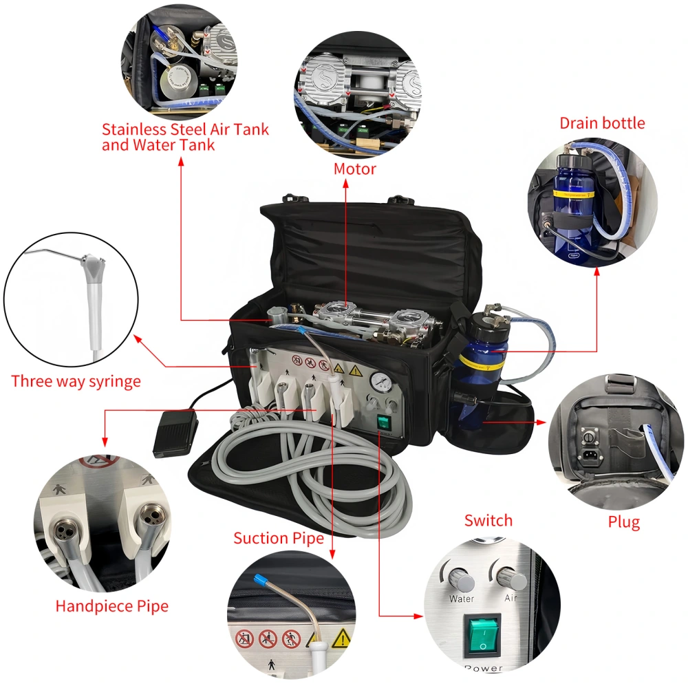 Portable Dental Delivery Unit with Air Compressor Suction System ...