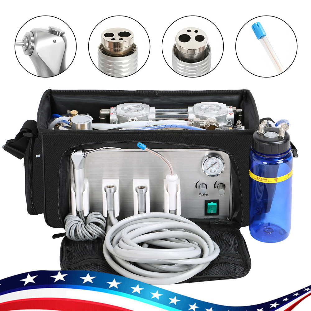Portable Dental Delivery Unit with Air Compressor Suction System Backpack type