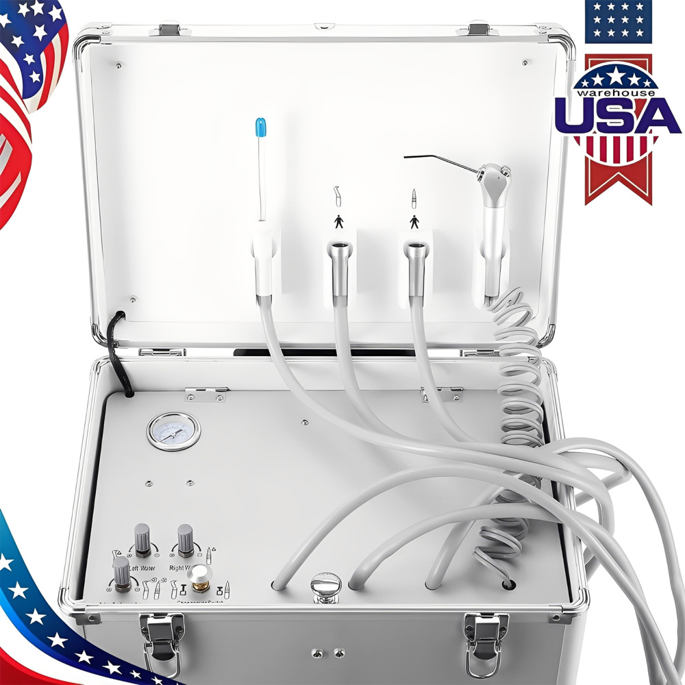 Portable Dental Delivery Unit with Air Compressor Suction System Mobile Box