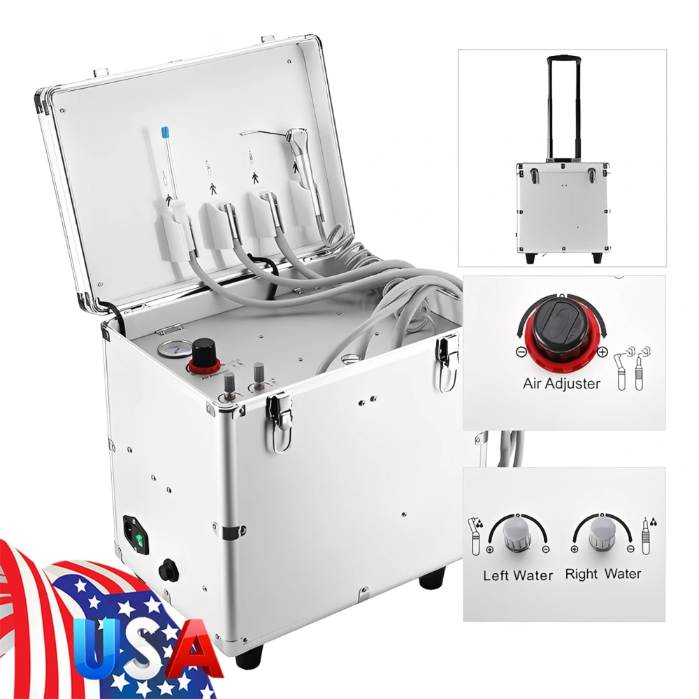 Portable Dental Delivery Unit with Air Compressor Suction System Mobile Box