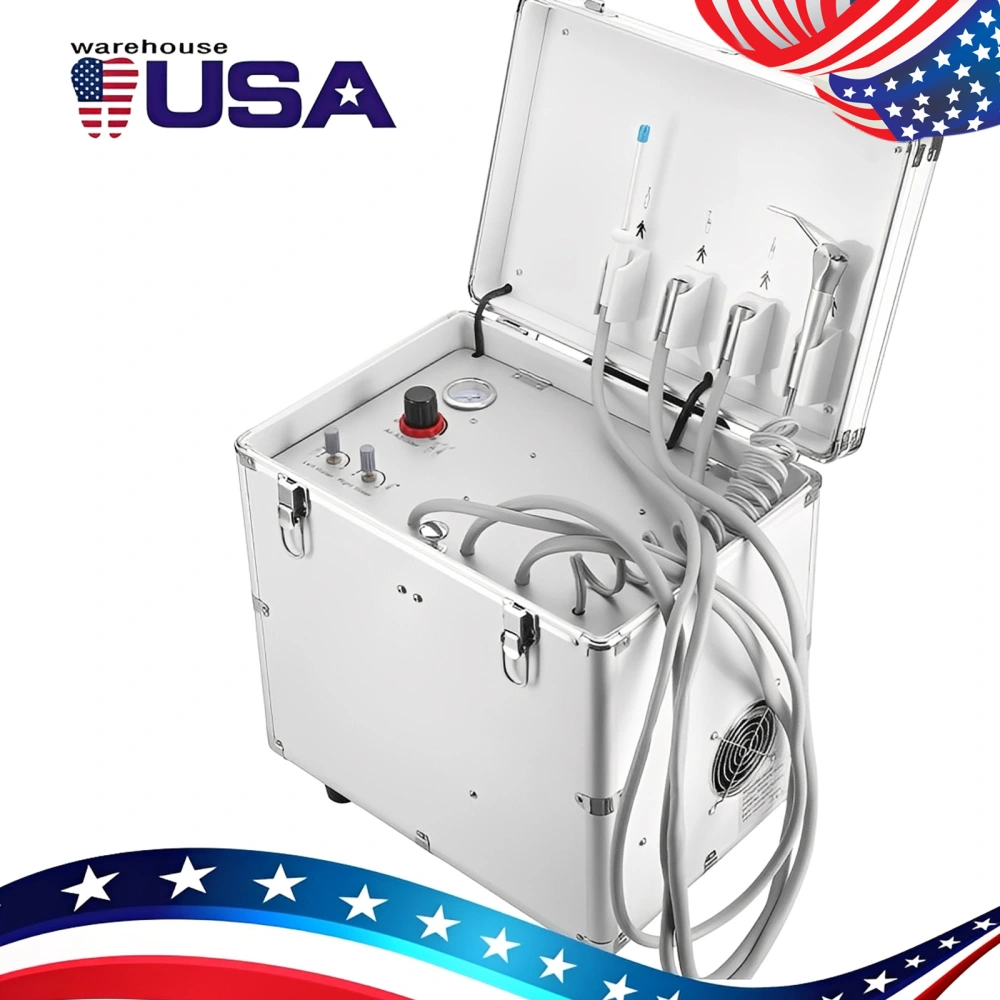 Portable Dental Delivery Unit with Air Compressor Suction System Mobile Box