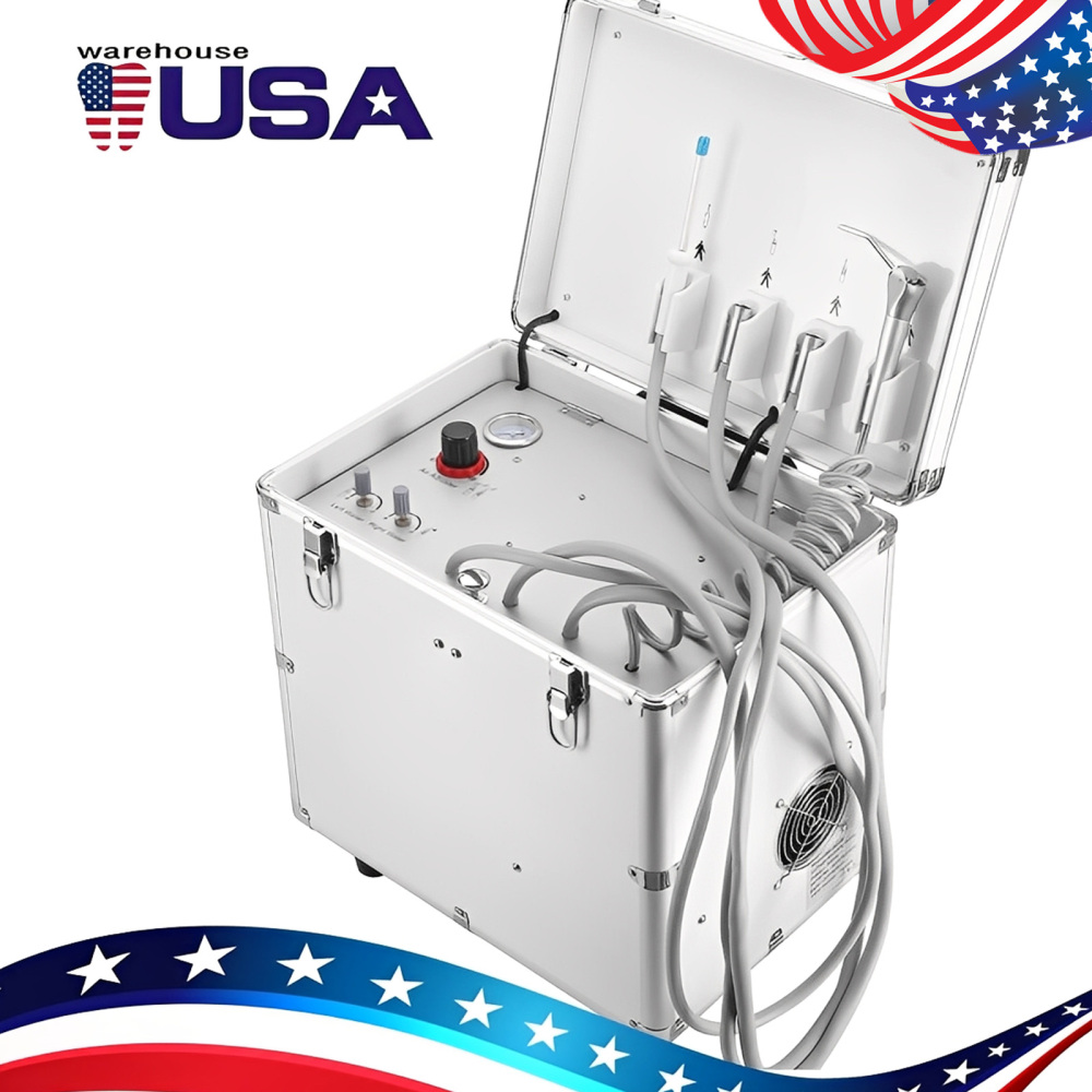 Portable Dental Delivery Unit with Air Compressor Suction System Mobile Box