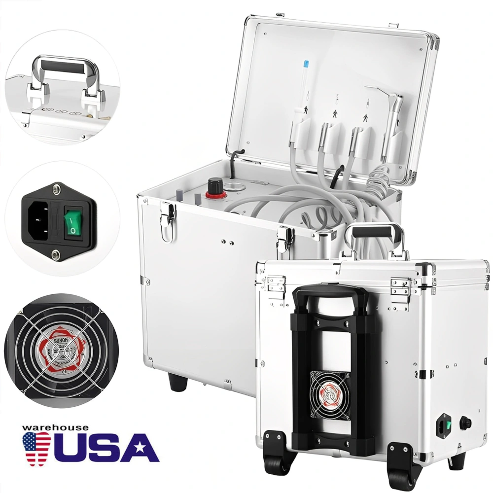 Portable Dental Delivery Unit with Air Compressor Suction System Mobile Box