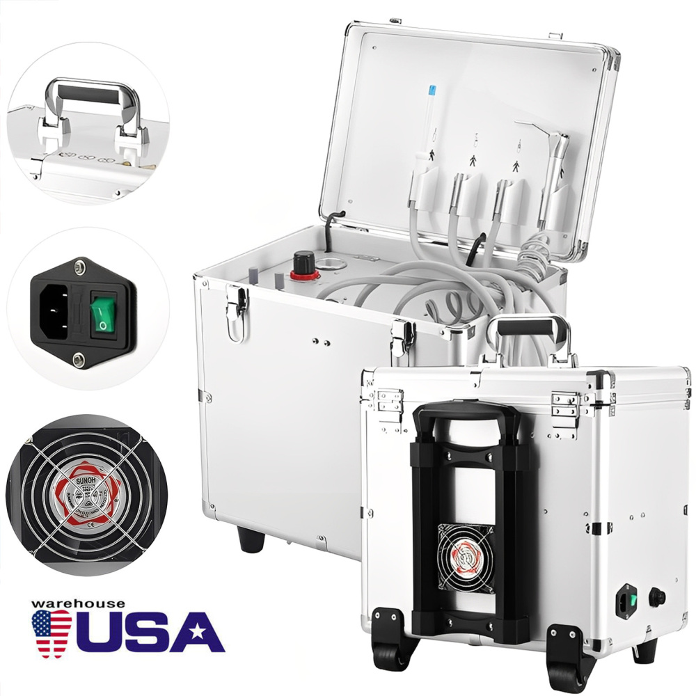 Portable Dental Delivery Unit with Air Compressor Suction System Mobile Box