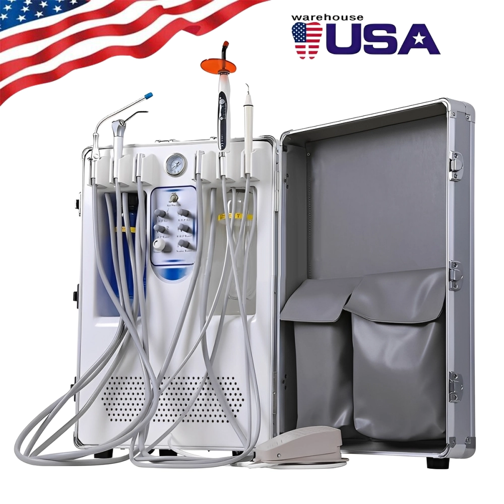 Portable Dental Delivery Unit with Air Compressor Suction System Mobile Box