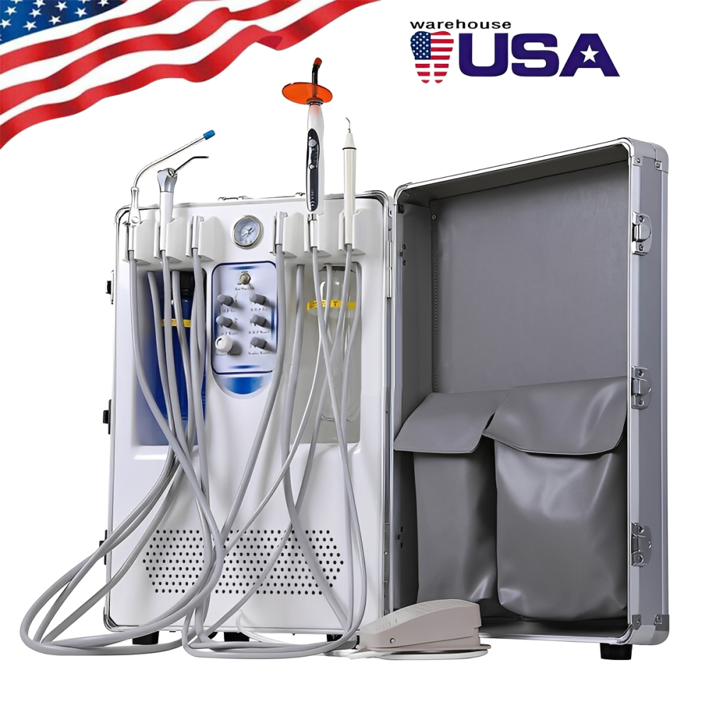 Portable Dental Delivery Unit with Air Compressor Suction System Mobile Box