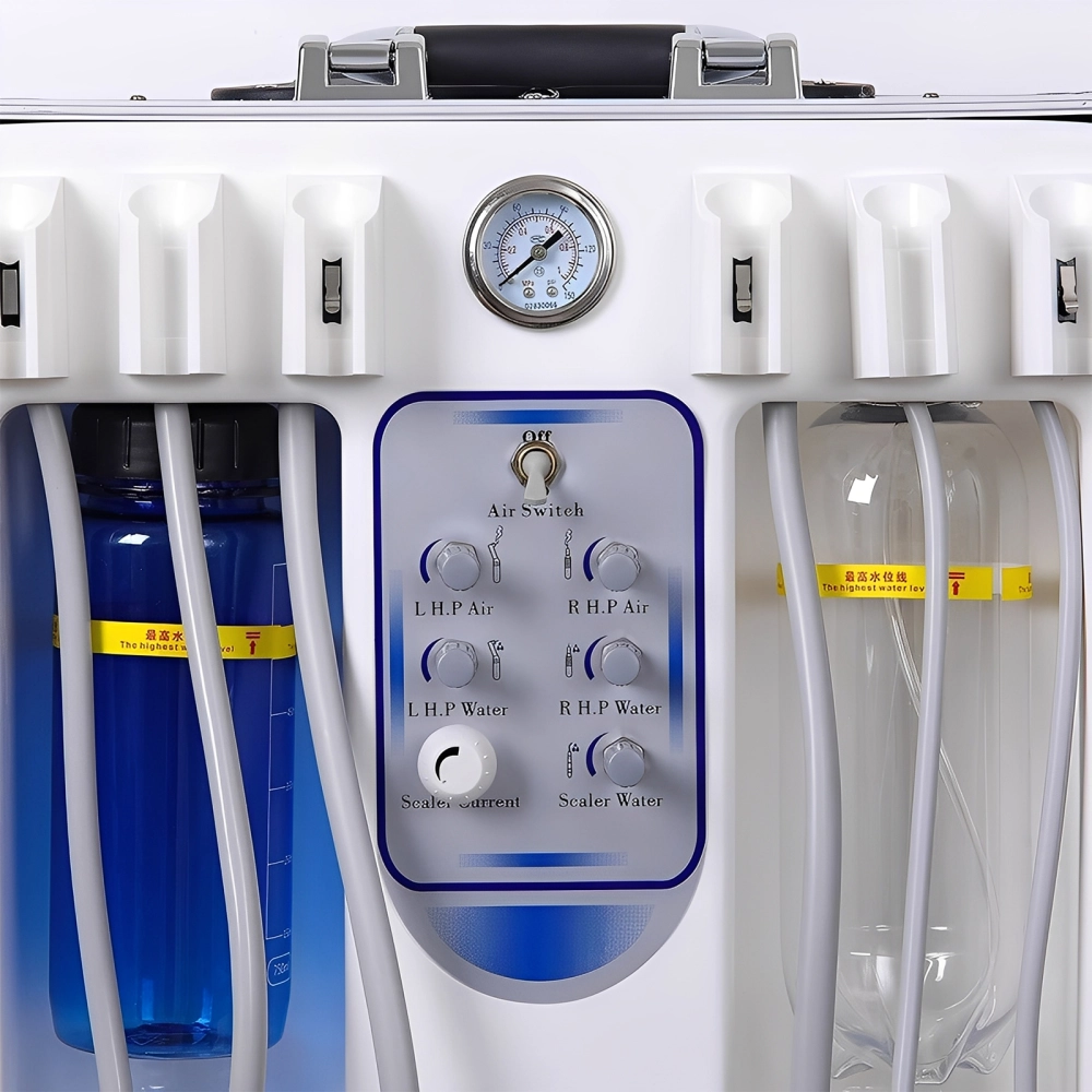 Portable Dental Delivery Unit with Air Compressor Suction System Mobile Box