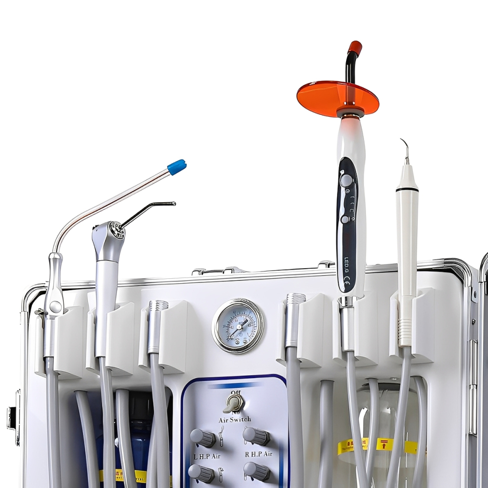 Portable Dental Delivery Unit with Air Compressor Suction System Mobile Box