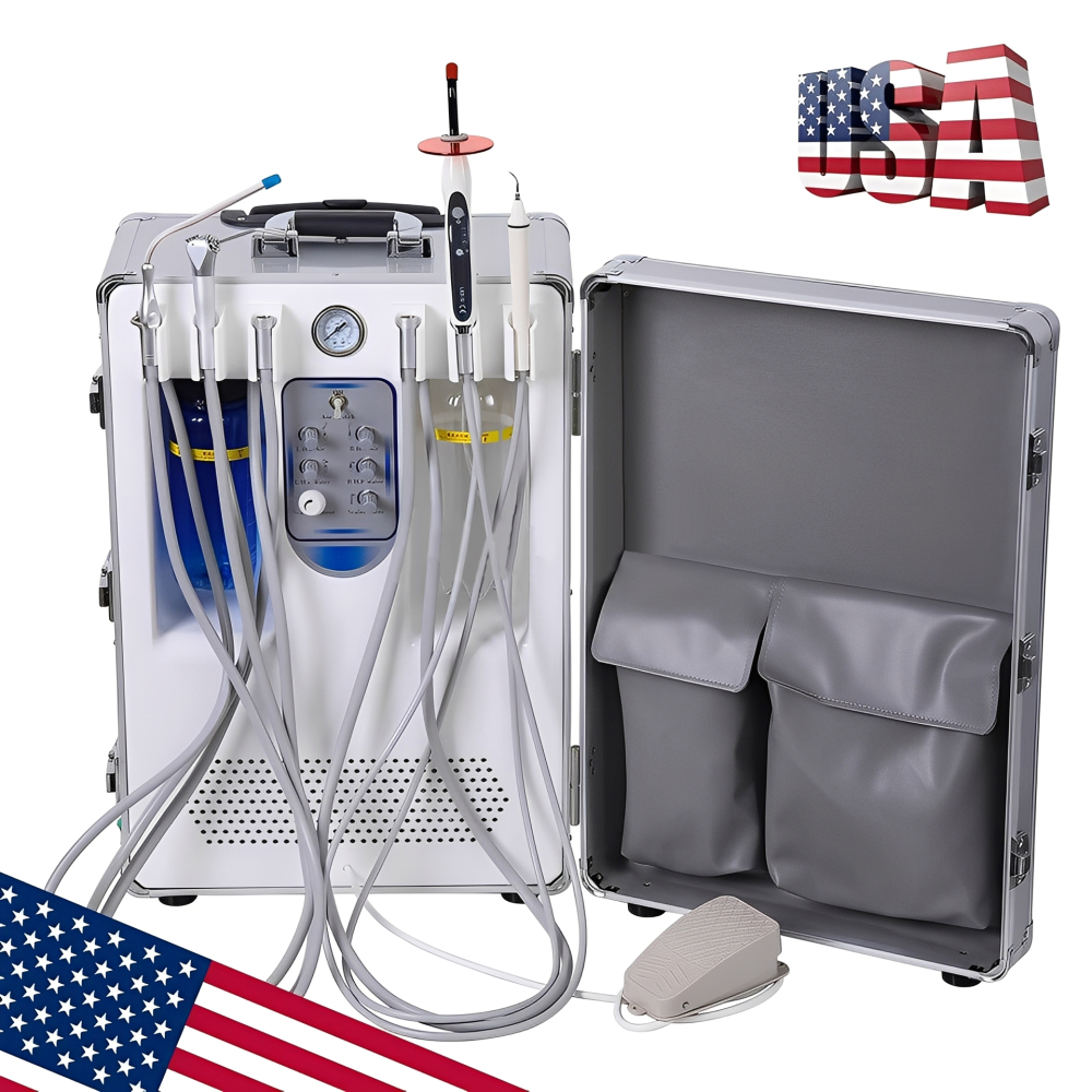 Portable Dental Delivery Unit with Air Compressor Suction System Mobile Box
