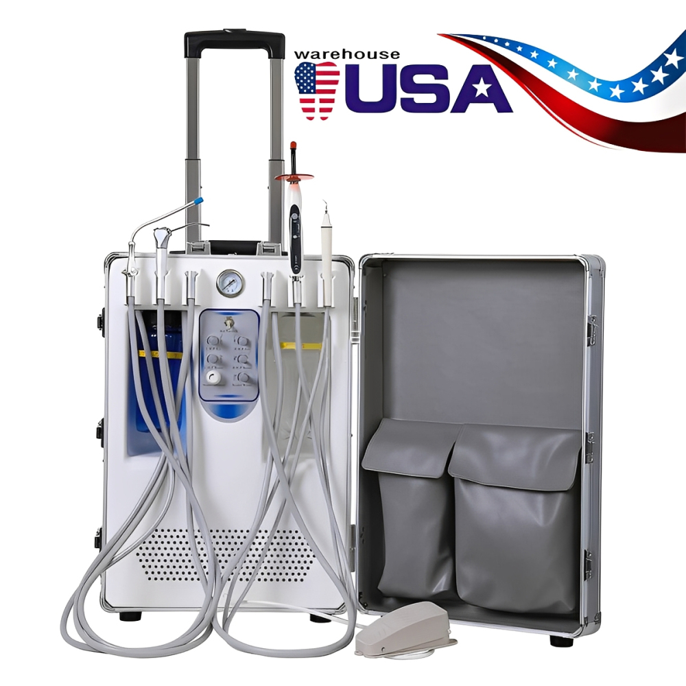 Portable Dental Delivery Unit with Air Compressor Suction System Mobile Box