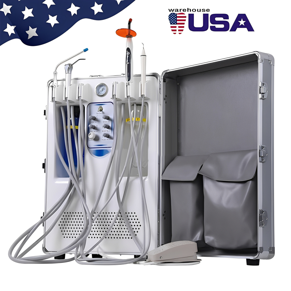 Portable Dental Delivery Unit with Air Compressor Suction System Mobile Box