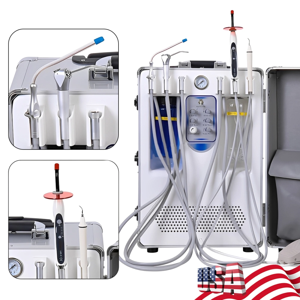Portable Dental Delivery Unit with Air Compressor Suction System Mobile Box