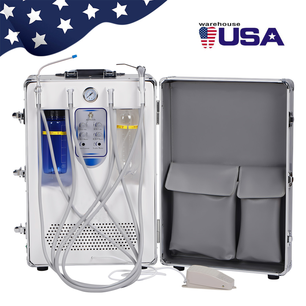 Portable Dental Delivery Unit with Air Compressor Suction System Mobile Box