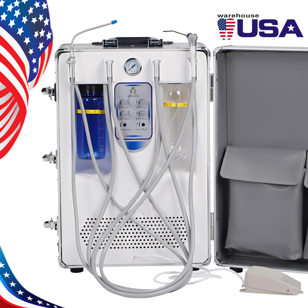 Portable Dental Delivery Unit with Air Compressor Suction System Mobile Box