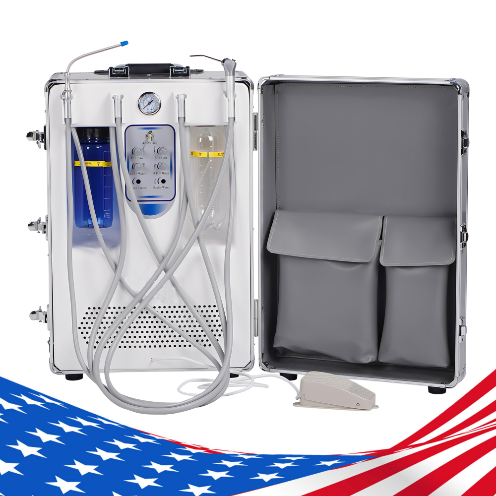 Portable Dental Delivery Unit with Air Compressor Suction System Mobile Box