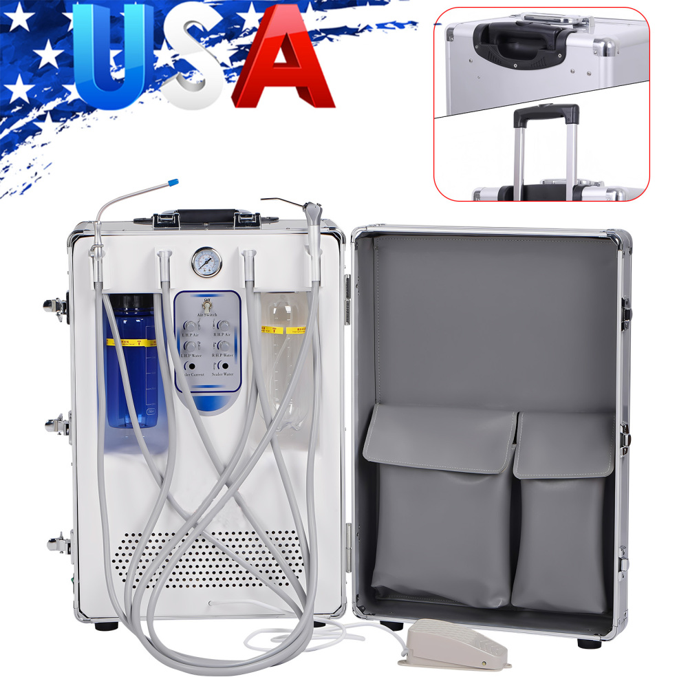 Portable Dental Delivery Unit with Air Compressor Suction System Mobile Box