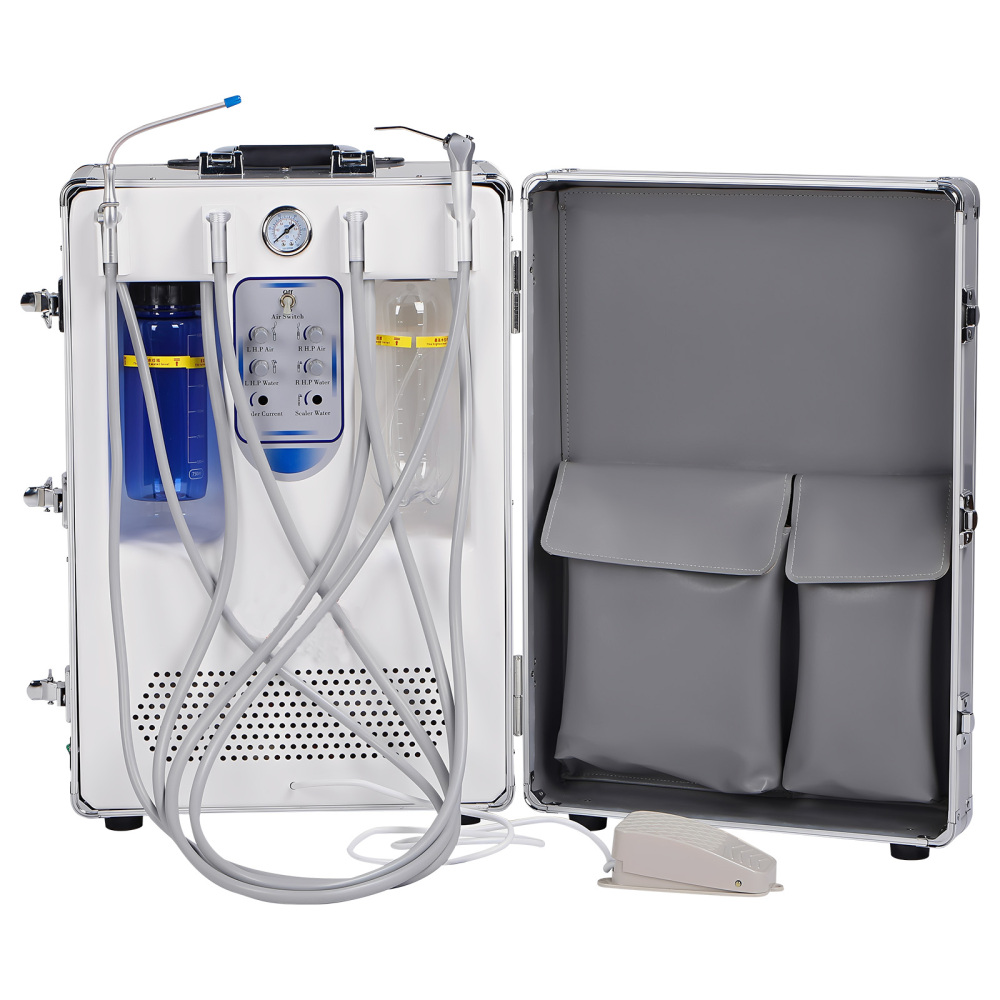 Portable Dental Delivery Unit with Air Compressor Suction System Mobile Box