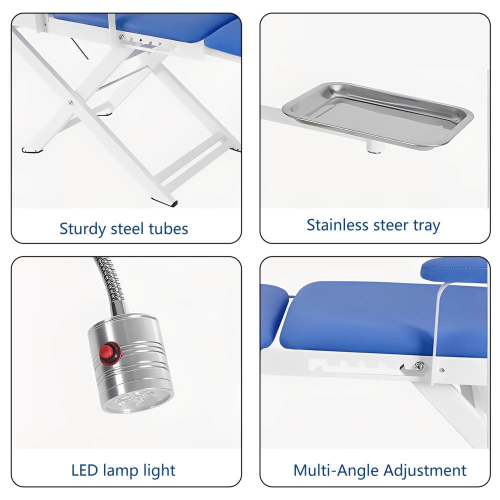 Portable Dental Folding mobile Chair++LED light+Tray