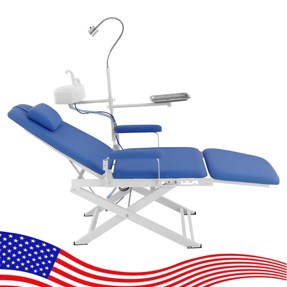 Portable Dental Folding mobile Chair++LED light+Tray