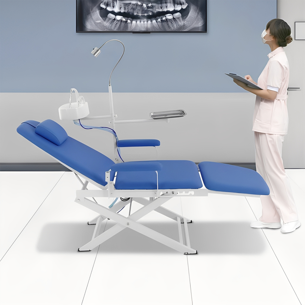 Portable Dental Folding mobile Chair++LED light+Tray