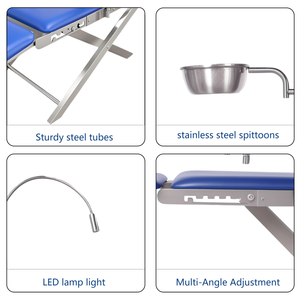 Portable Dental Folding mobile Chair++LED light+Tray