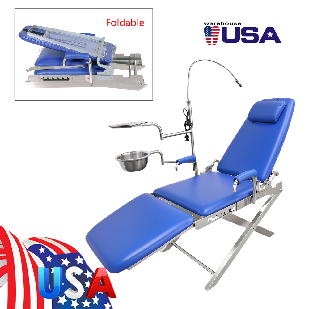 Portable Dental Folding mobile Chair++LED light+Tray