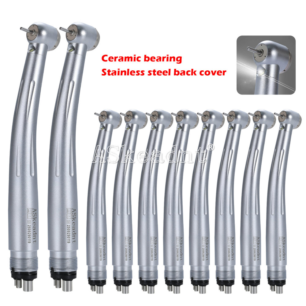 Dental 45° Surgical / 90°High Speed Handpiece LED/Non-LED Ceramic Bearing 3 Spray 4 Hole