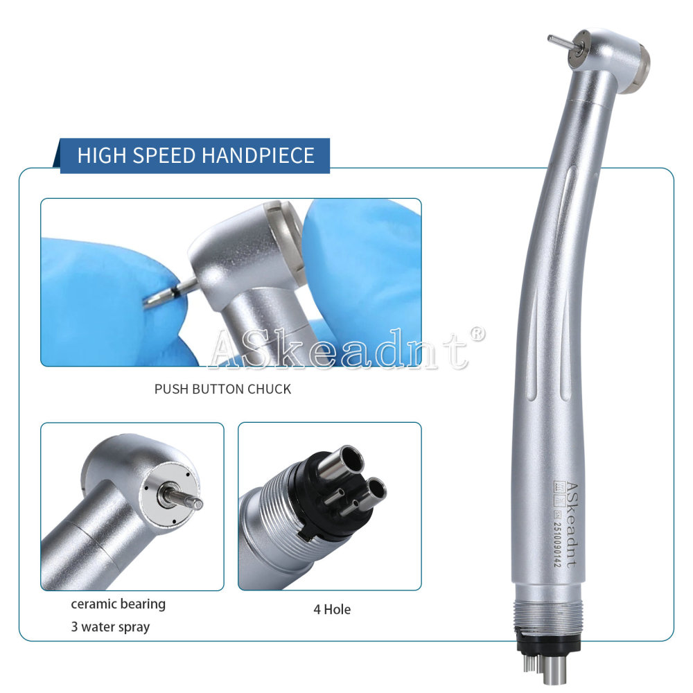Dental 45° Surgical / 90°High Speed Handpiece LED/Non-LED Ceramic Bearing 3 Spray 4 Hole