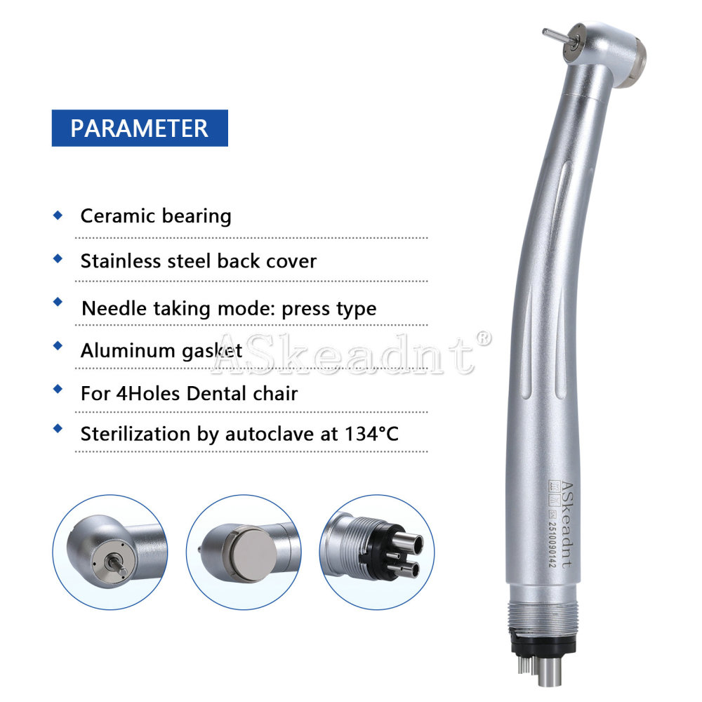Dental 45° Surgical / 90°High Speed Handpiece LED/Non-LED Ceramic Bearing 3 Spray 4 Hole
