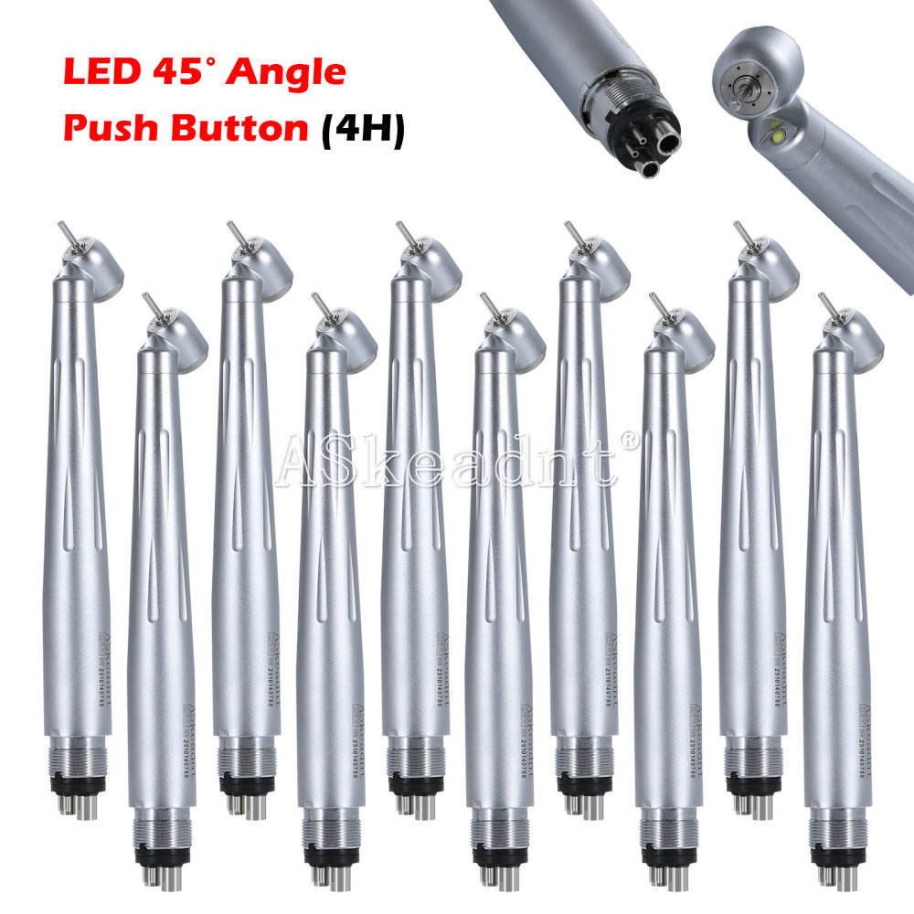 Dental 45° Surgical / 90°High Speed Handpiece LED/Non-LED Ceramic Bearing 3 Spray 4 Hole