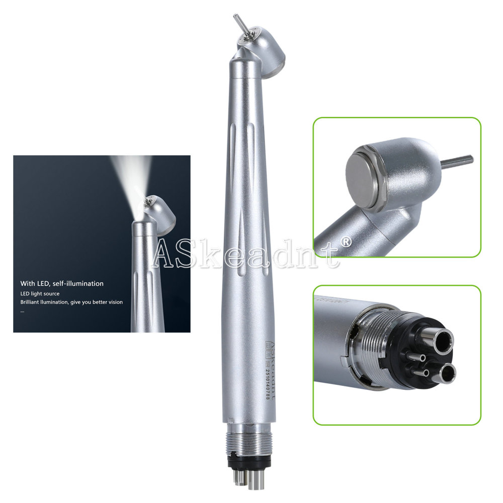 Dental 45° Surgical / 90°High Speed Handpiece LED/Non-LED Ceramic Bearing 3 Spray 4 Hole