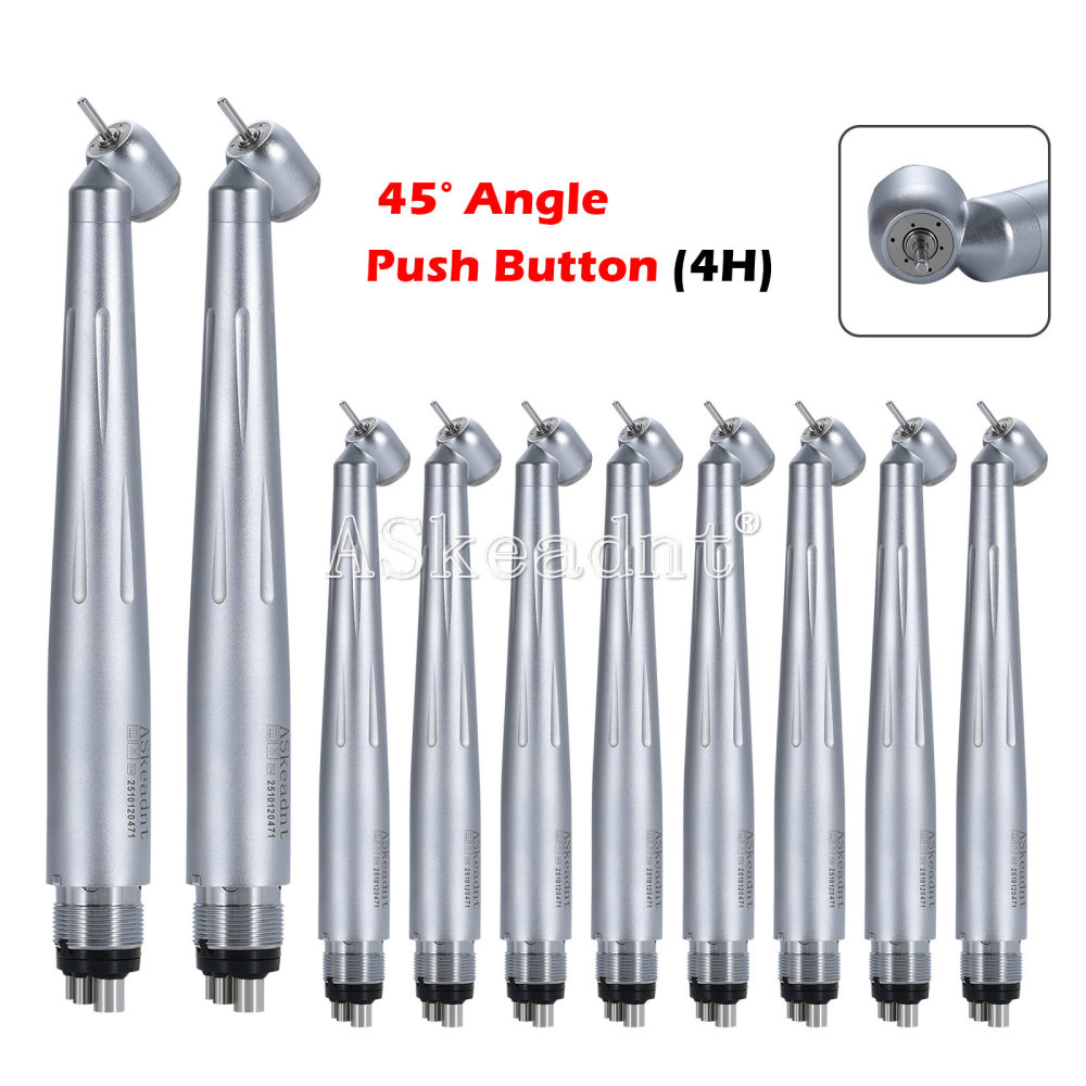 Dental 45° Surgical / 90°High Speed Handpiece LED/Non-LED Ceramic Bearing 3 Spray 4 Hole