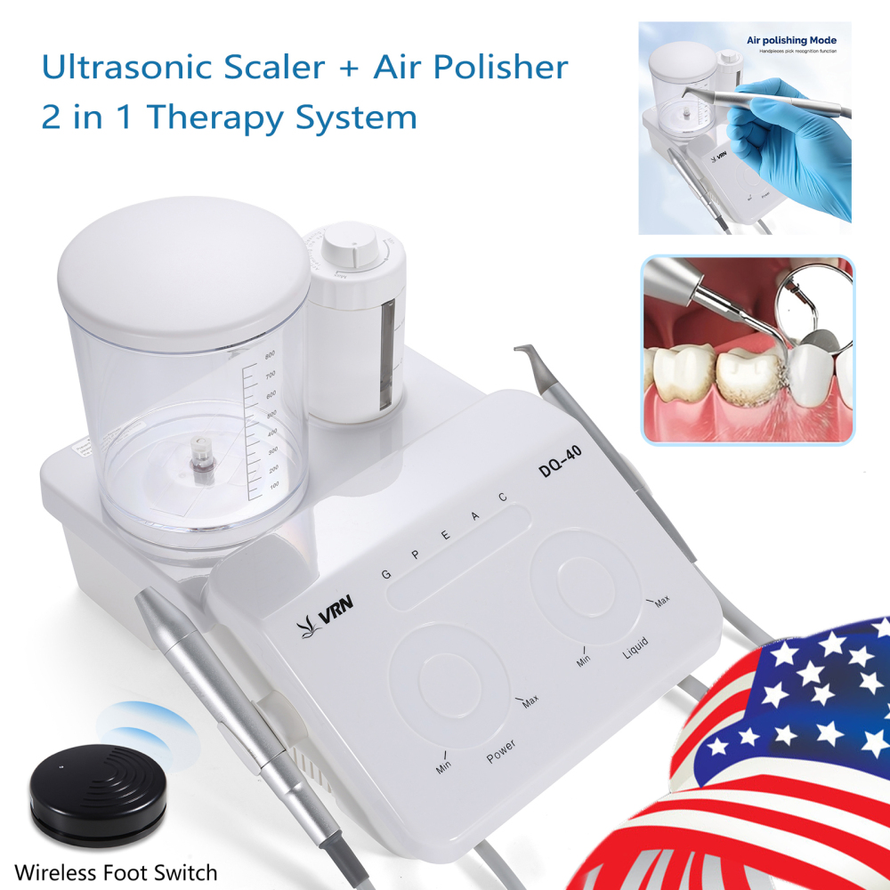 VRN DQ-40 Dental Ultrasonic Scaler+Air Polisher 2in 1 Ultrasonic Therapy System